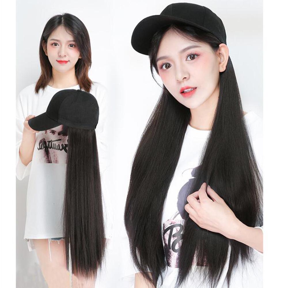 Women's Versatile Long Hair Wig Hat - Curly, Straight, Duckbill Cap