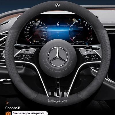 Housse de volant de voiture pour Mercedes Benz Classe A B C E S V GLB GLC GLE Sprinter Pilot SLK SLC W203 W204 ML Vito W176 W205 AMG