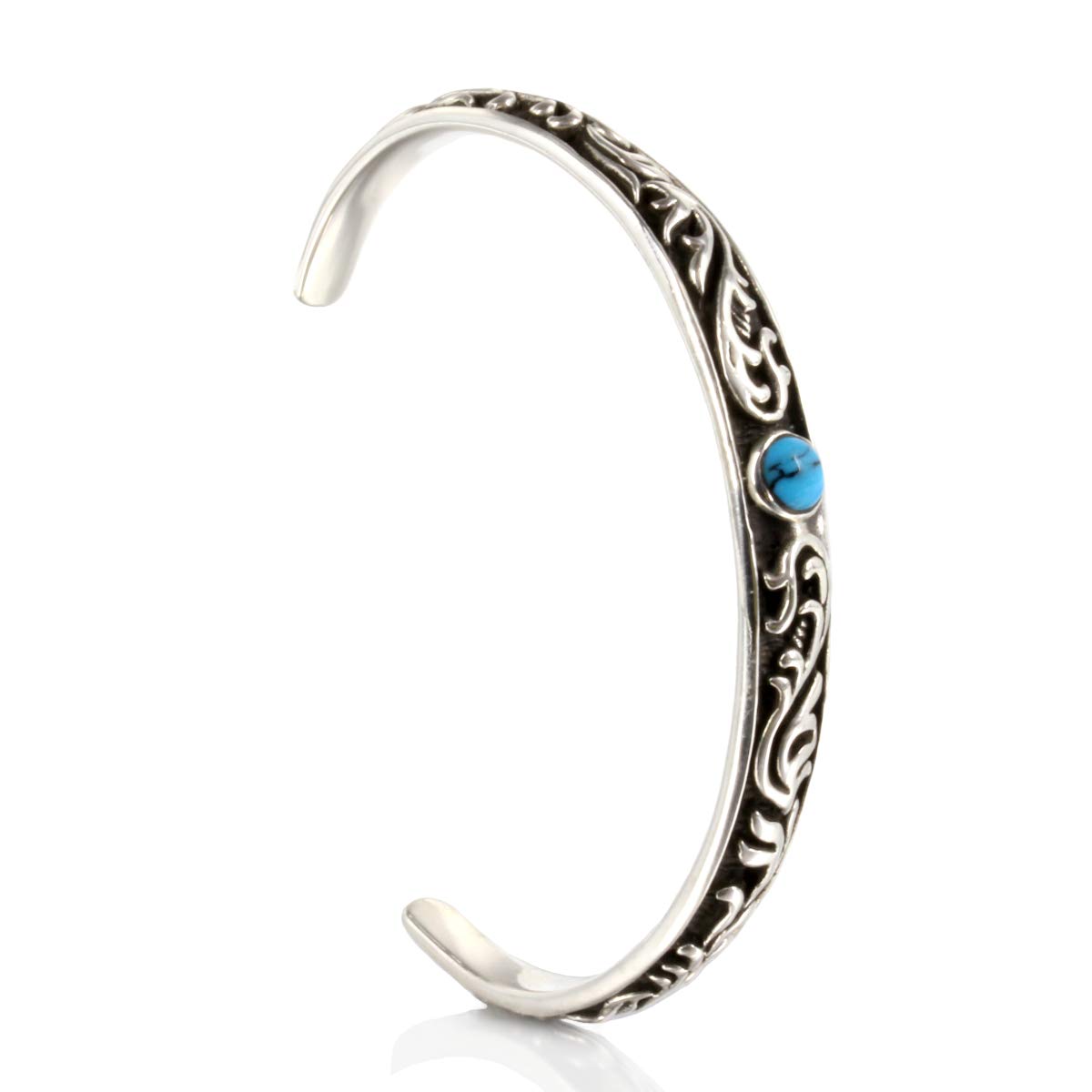 

Silver 925 Bangle Arabesque Turquoise Unisex Bracelet [EPIC BOLEN]