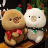 Lovely Christmas Tree Capybara Christmas Apple Plush Toys Cute Animal Dolls Stuffed Soft for Xmas Birthday Festival Celebration
