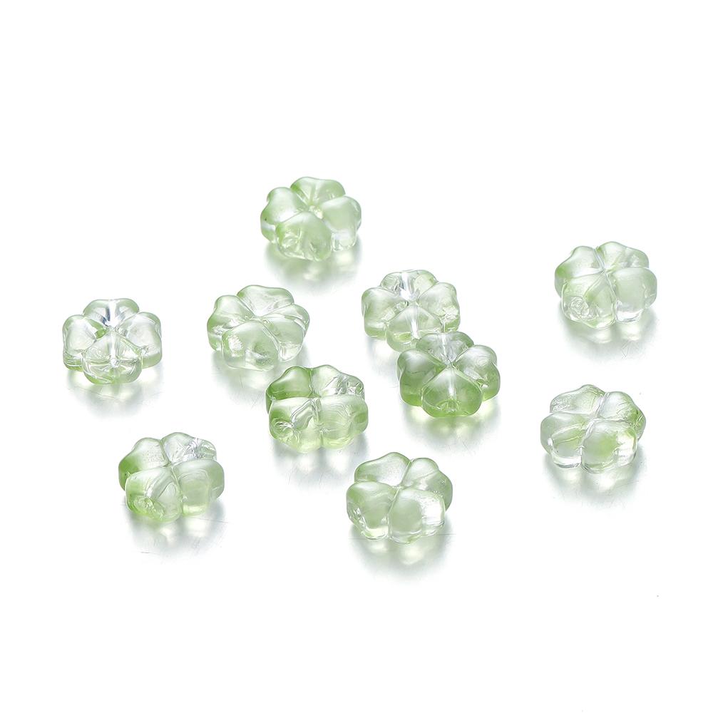 

10/20Pcs Colorful Leaves Glass Beads Flower Bead Spacer Beads for DIY Bracelet Necklace Jewelry Making Accessories Supplies 10Pcs зелений
