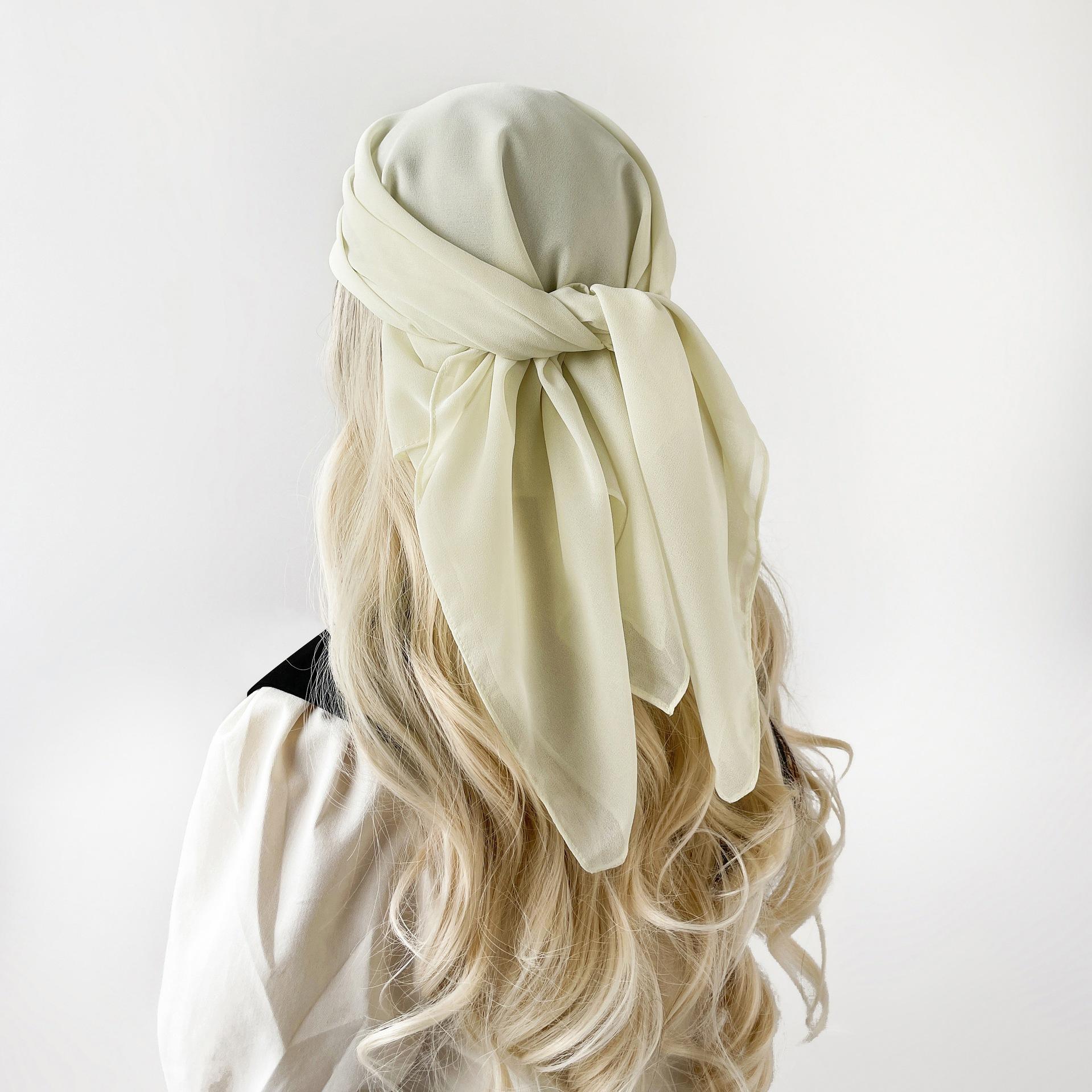 

Шарф из шифона с жемчугом однотонный арабский тюрбан балийский тюрбан однотонный малайский квадратный шарф шарф 90*90cm