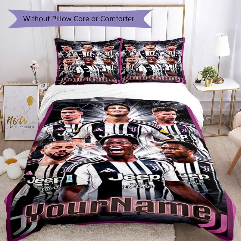 Juventus Customize Your Name Bedding Set Breathable Duvet Cover with Pillowcases Home Decoration Birthday Gift