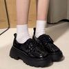 Black platform lace-up small leather shoes spring and summer students new retro British style Japanese jk shoes