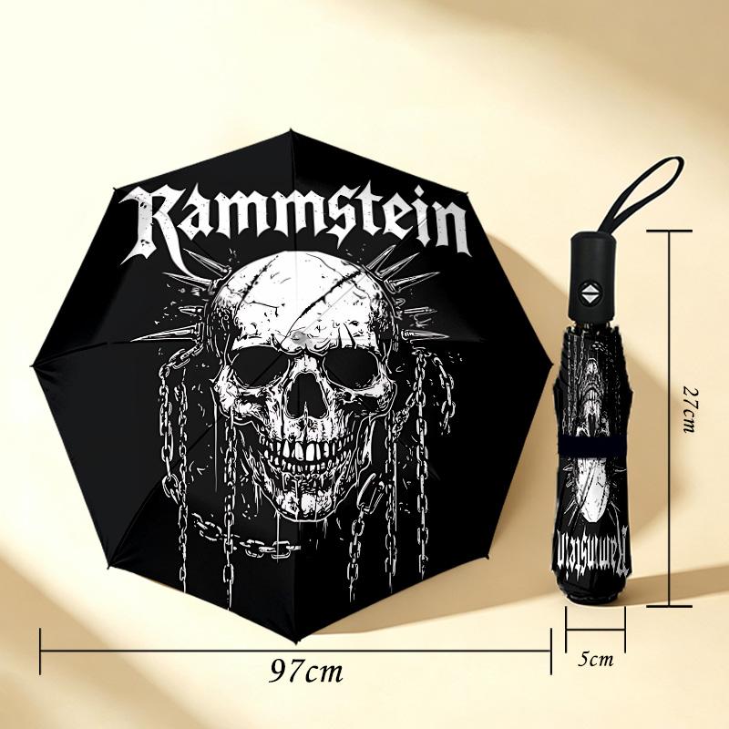 Skull Crossbones 8 Ribs 3Fold Black Glue Uv Protection Umbrella Sun Protection Rainproof Compact Folding Umbrella For Travel Daily Use C923820