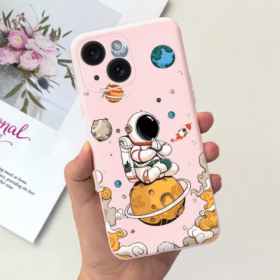 For Apple iPhone 15 Case Stylish Moon Spaceman Cartoon Cover Soft Silicone Phone Case For iPhone 15 Pro Max iPhone15 Plus Bumper