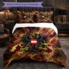 Austria Football Pattern 3 Pieces Bedding Set Soft Microfiber Duvet Cover with Pillow Cases for Bedroom