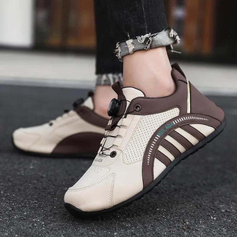 Men's Sports Shoes Trend 2024 New Shoes with Rotating Buttons Lightweight and Comfortable Flat Running Sneakers Shoes Zapatillas