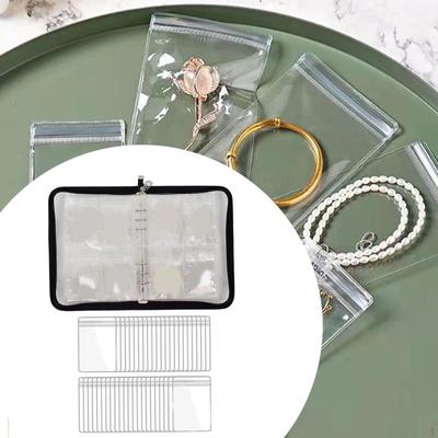 Ohrring-Organizer Etui Halter mit kleinem durchsichtigem Beutel DIY Schmuckaufbewahrungsbuch für