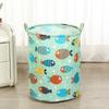 Cotton Linen Dirty Laundry Basket Foldable Round Waterproof Organizer Bucket Clothing Children Toy Home Large Capacity Storage
