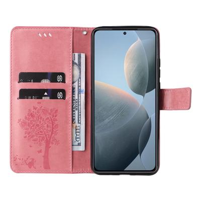 For Xiaomi 14T Phone Case with Stand Cat Tree Pattern Leather Wallet Mobile Cover