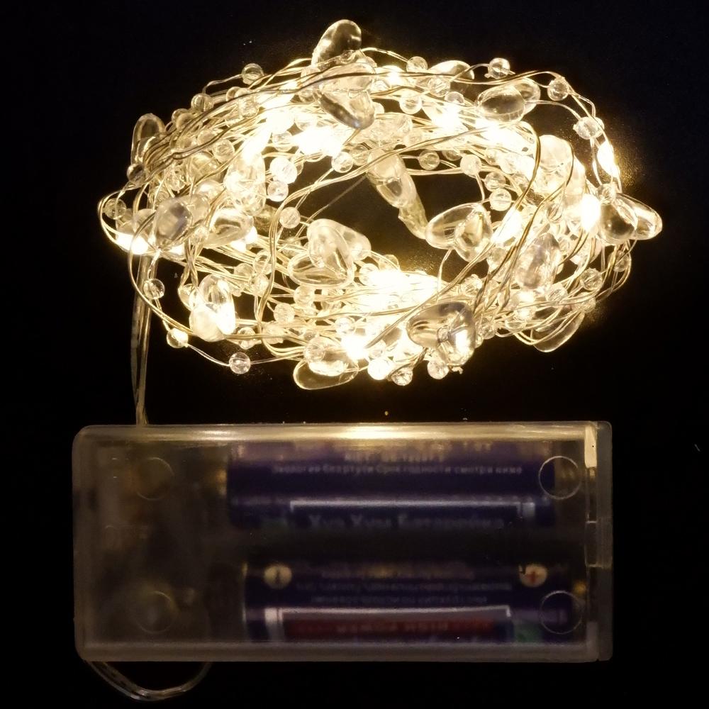 Battery Pearl LED Lights, Pearl LED Copper String Lights Fairy Lights, Wedding Family Party LED Lights, Christmas Decoration Lights