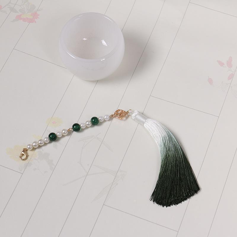 

Длинное ожерелье в стиле династии Мин с кисточками в виде облаков: Аксессуар Hanfu, мягкая цепочка для свитера в стиле Yingluo