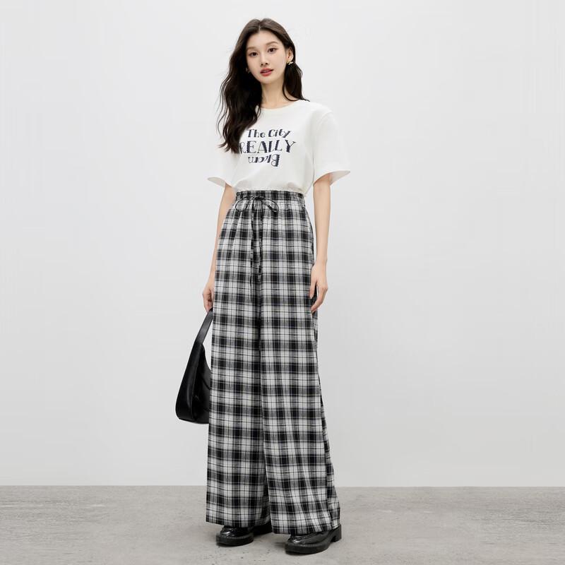 Qiu Shui Yiren Women's High-Waist Wide-Leg Sports Pants