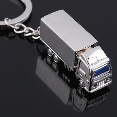 Creative Cartoon Metal Truck Keychain Pendant with Engraving