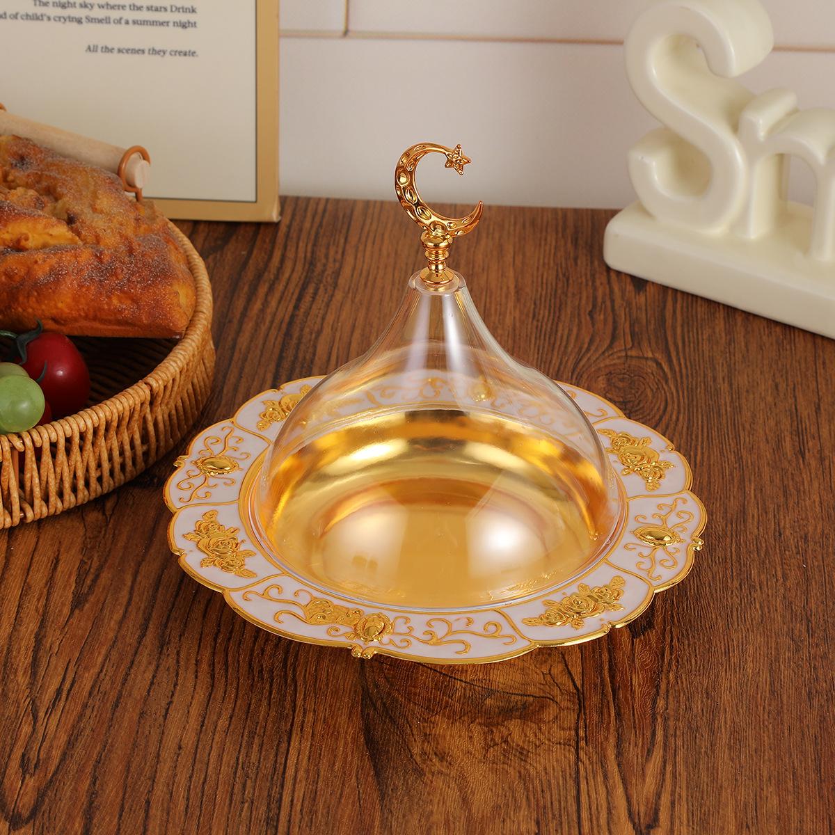 Elegant Glass Dome Cake Stand and Dessert Plate Collection 20.5*17.5 cm