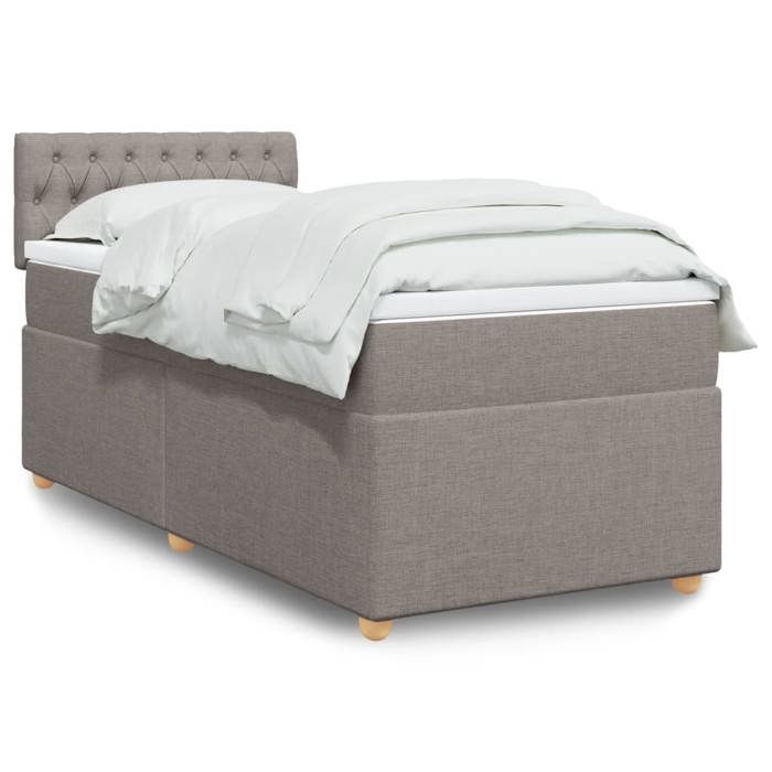 Maison Exclusive - Sommier à lattes de lit avec matelas Taupe 100x200 cm Tissu