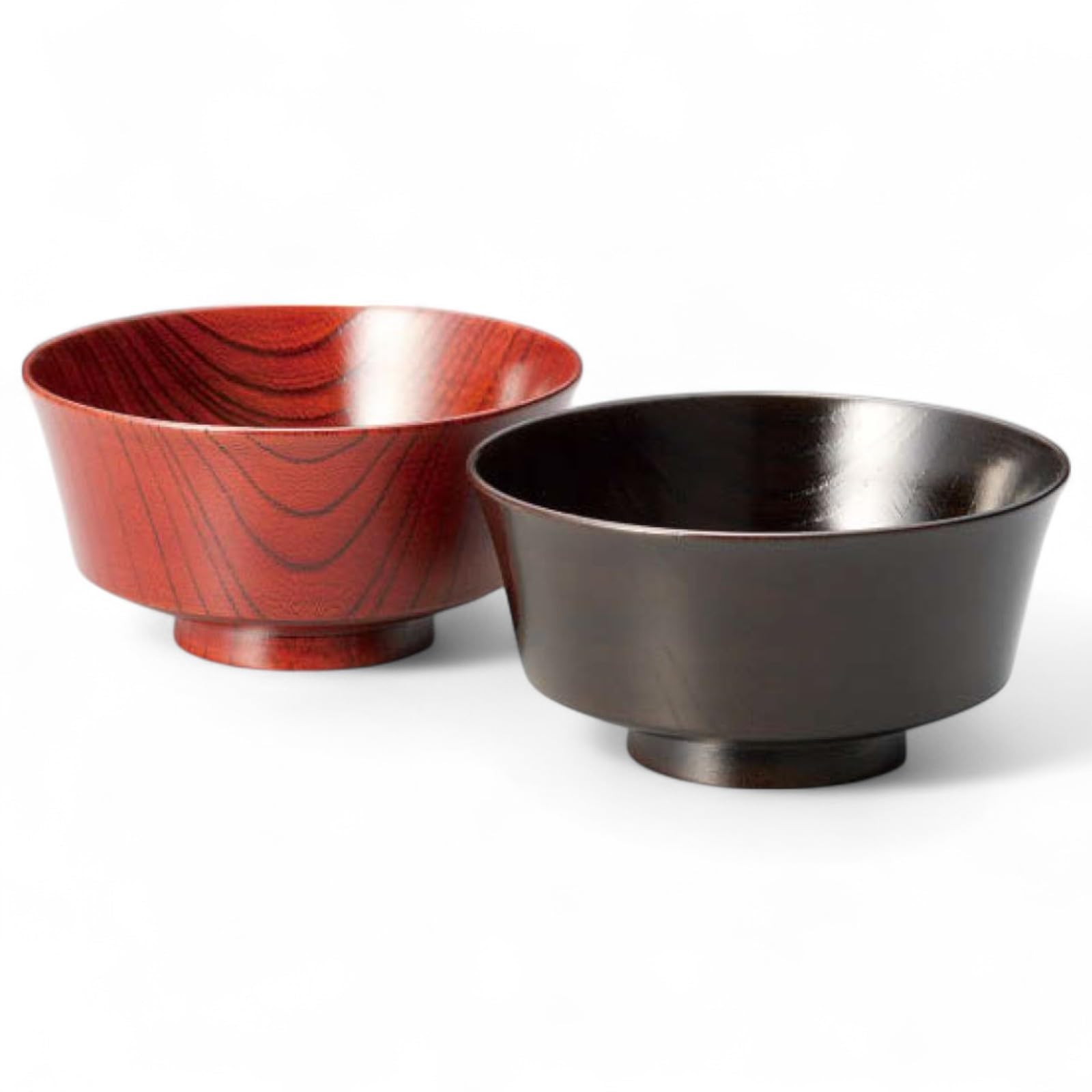 

Set of 2 Lacquerware Made in Japan J-kitchens Bowls, Wooden, Hand-Painted, PID-528787,