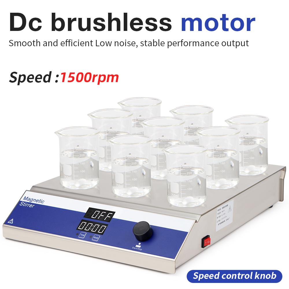 Multi-station Magnetic Stirrer 1500RPM Electromagnetic Stirrer Digital Display Laboratory Stirrer Magnetic Mixer 4/6/9 Position