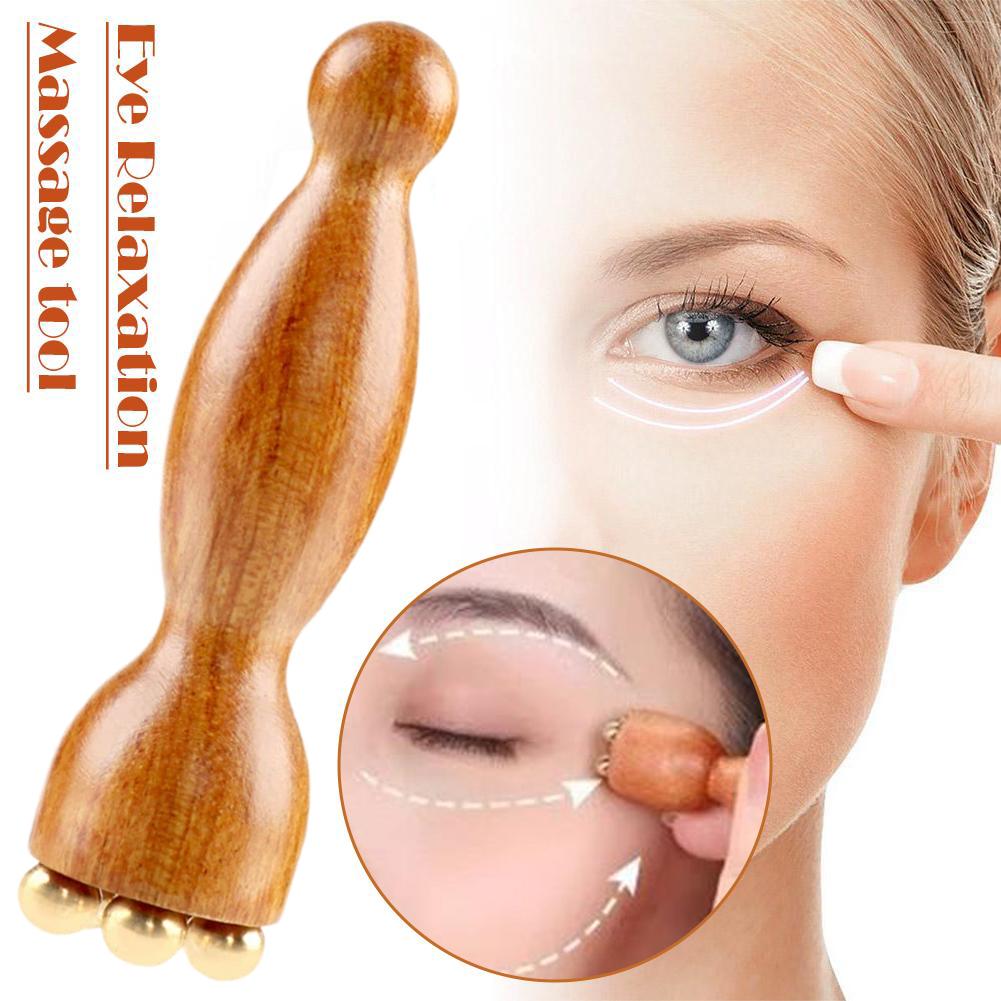 Lotus Seedpod Brass & Rosewood Facial Gua Sha Tool Eye Relaxation Spot Meridians Acupoint Massage Handheld Eye Skin Care