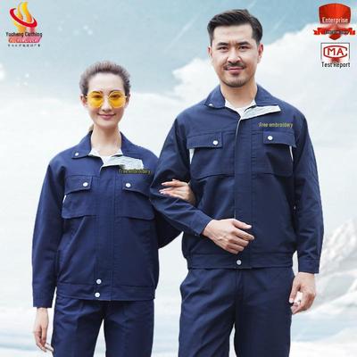 Conjunto de Roupa de Trabalho de Manga Comprida Masculino - Top Durável para Primavera/Outono para Reparação Automóvel, Soldadura, Construção e Proteção Laboral.