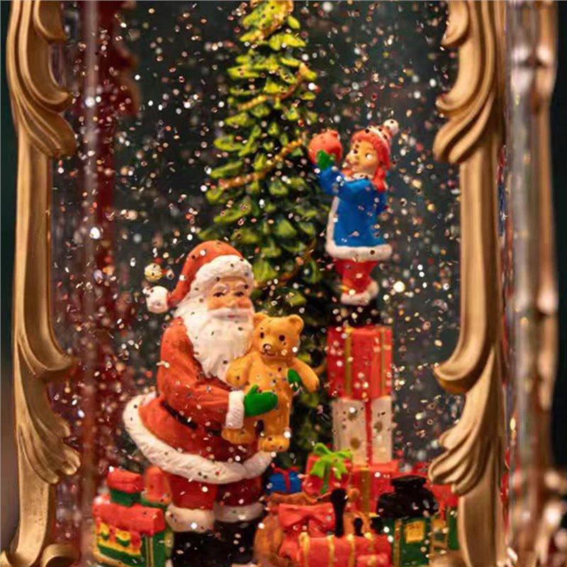 AB34-Glad Musiklåda Spelar Melodi Karusell Snöglob Skivspelare Dekorationer Vintermusikverk För Hemfest