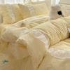Fashion Lattice Bedding Set Bed Sheet Cute Princess AB Double Sided Ruffle Flower Quilt Cover Pillowcase Bedclothes Home Textile