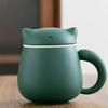 Kreative Glückskatze Keramiktasse mit Deckel Einzelperson Tragbare Wasserbecher Filter Haushalt Büro Utensilien Trinkgeschirr Geschenk Neu
