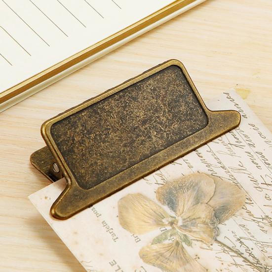 1/2 Adet Vintage Metal Klasör Klipsi Ağır Hizmet Çinko Alaşımlı Ofis Okul Kağıt Belge Bulldog Klipsi Çok Amaçlı Çanta Mühürleme Kelepçesi