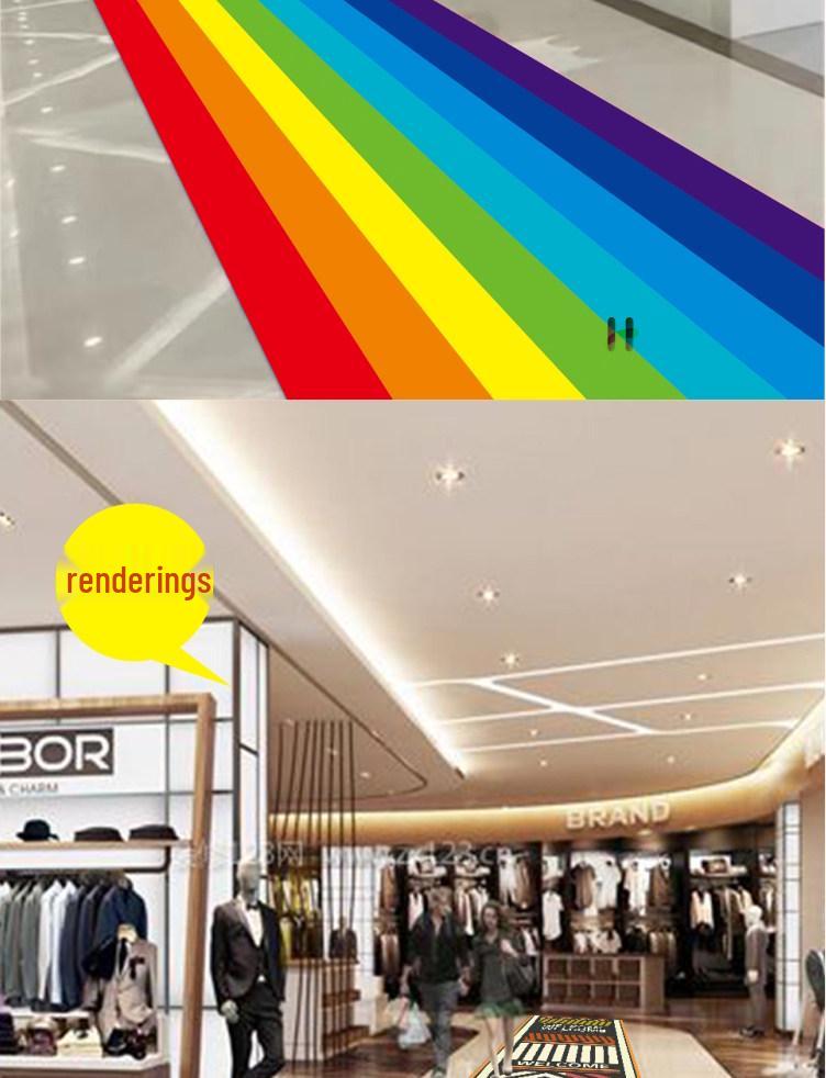 Rainbow Runway Floor Sticker: Removable, Self-Adhesive Decoration for Kids' Rooms, Malls, and Schools