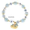 Natural Blue Agate Crystal Bracelet Glowing In Dark for Night Visibility Comfortable Daily Wear Unique Texture Design