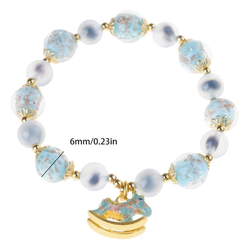 Natural Blue Agate Crystal Bracelet Glowing In Dark for Night Visibility Comfortable Daily Wear Unique Texture Design