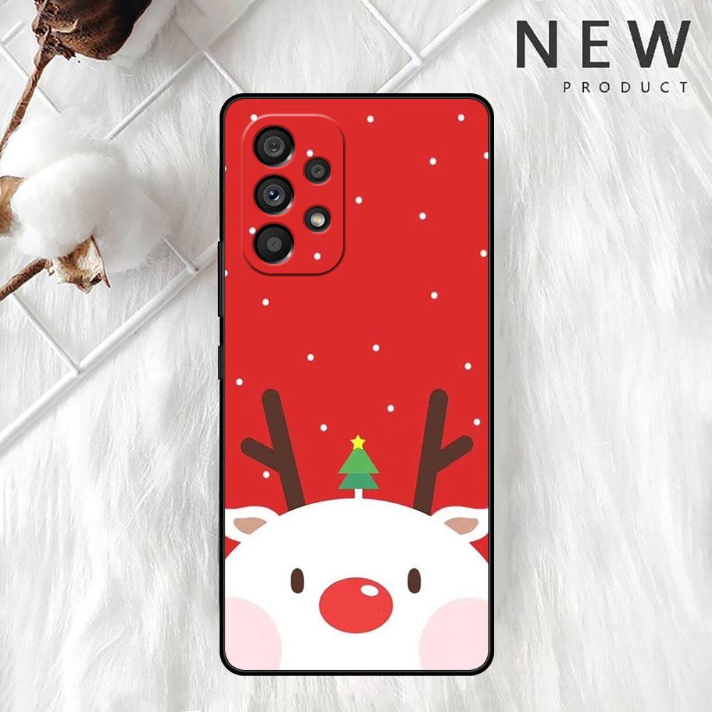 Christmas Santa Claus Case For Samsung Galaxy A52 A12 A51 A53 A33 A71 A32 A31 A21 A01 A11 A22 Black TPU Phone Shell