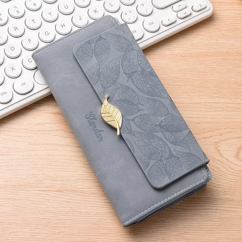 Women's Retro Leaf Clutch Wallet - 2026 Niche Design