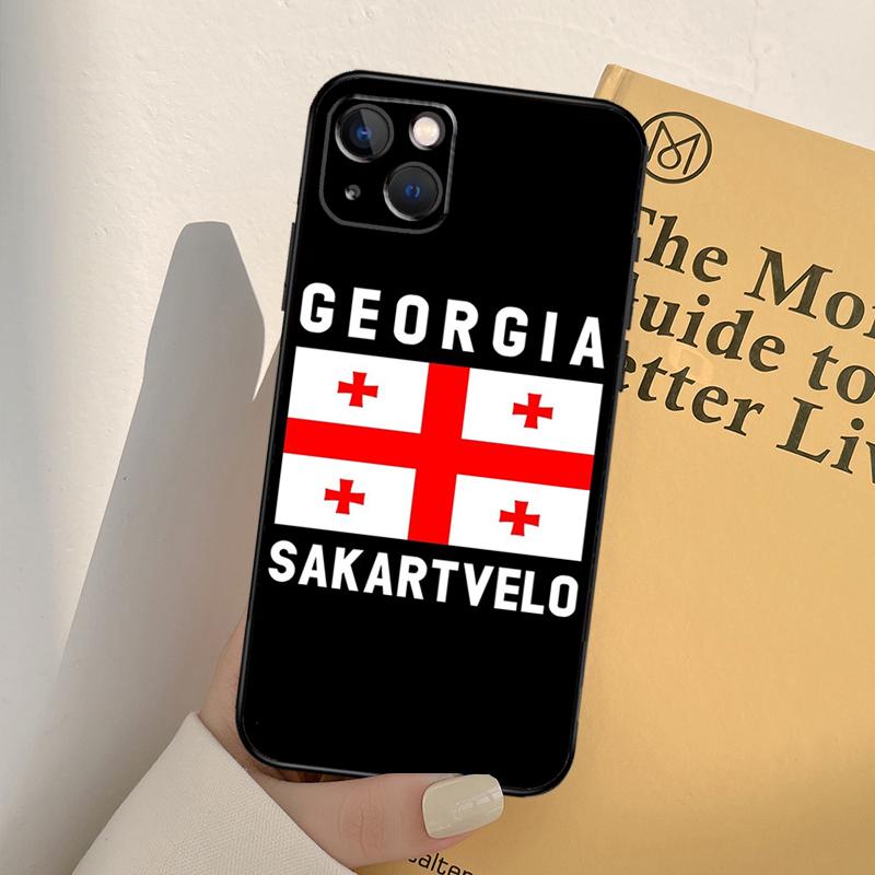 Georgia Flag Phone Case For iPhone 17 16 14 13 12 11 15 Pro Max mini XR 16e 15 16 Plus 17 Air Full Cover