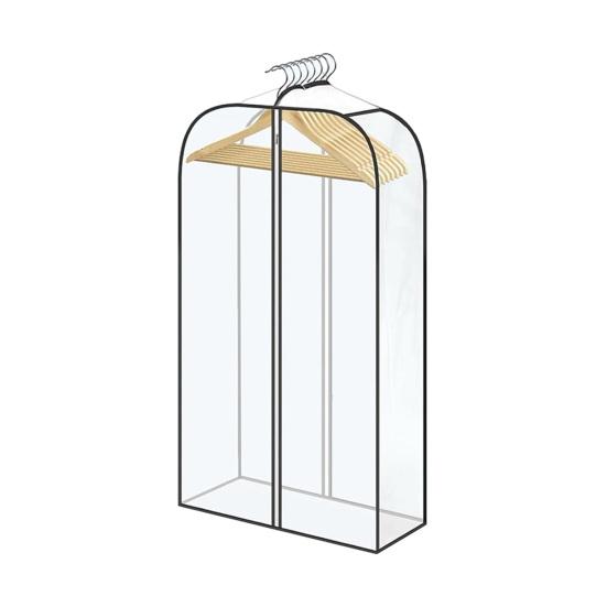

Hanging Garment Bag Dustproof Clothes Bag Clear Suit Bag with Side Zipper Dress Bag with 10 Gussets for Closet Storage Moving Organization S прозорий