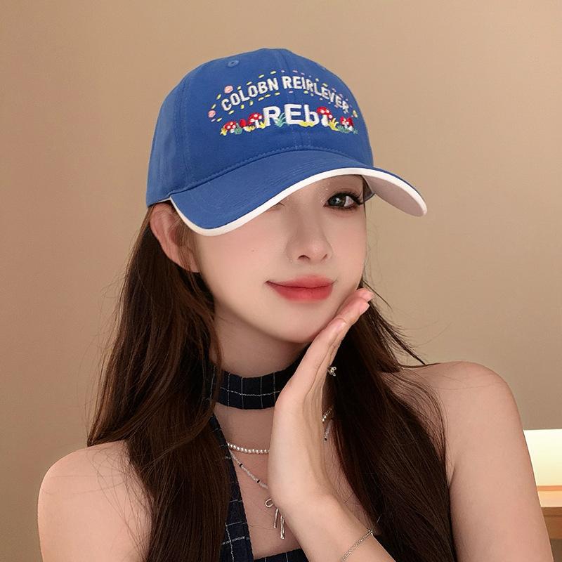 

Baseball Cap Women s Spring and Summer Sweet Versatile Sun Hat Showing Face and Small Duckling Cap Big Head Circumference M（56-58cm）