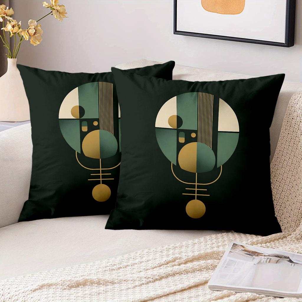 Pieces Mid Century Modern Geometric Pillow Covers Polyester sofa decorative cushion cov Headboard Pillow (Without Pillow Core