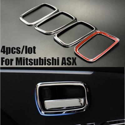 Mitsubishi ASX için ABS Krom kaplama kulp çanak dekorasyon kutu halkası 4 ADET/lot Mitsubishi ASX oto aksesuarları için