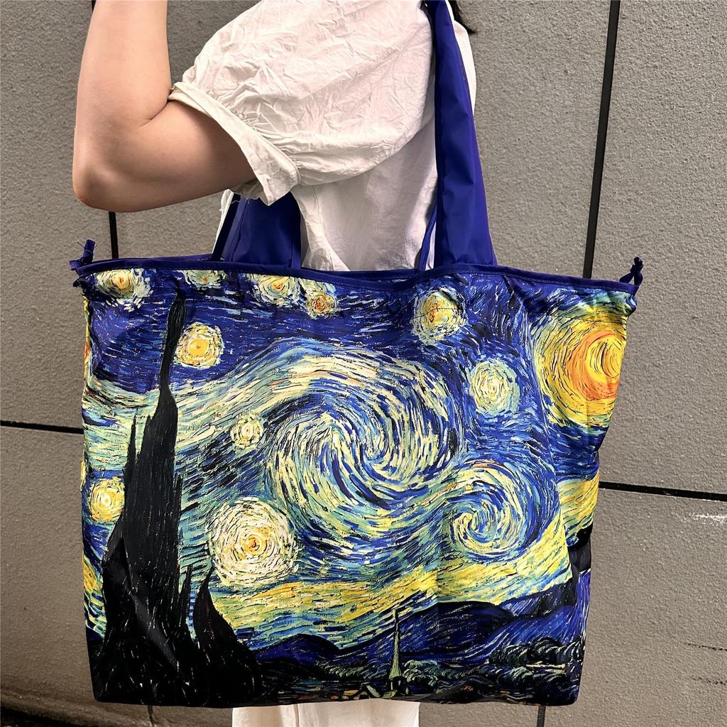 Najlepiej sprzedająca się ekologiczna poliestrowa składana torba na zakupy – bardzo duża, przenośna torba na ramię