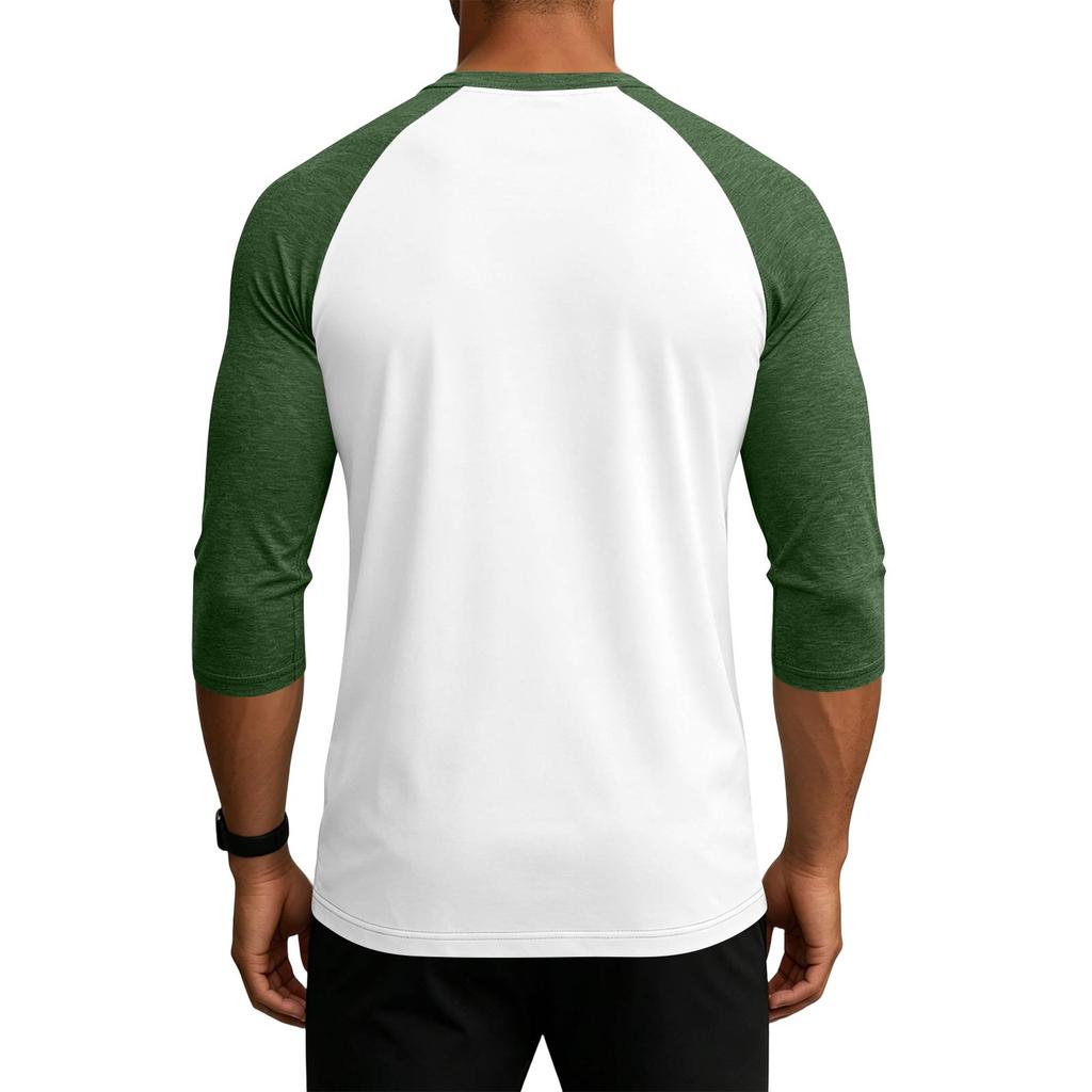 Men's Raglan Sleeve Athletic Shirt Three Pack 3/4 Sleeve Lightweight Breathable Sports Tops for Gym Running Training Casual Wear