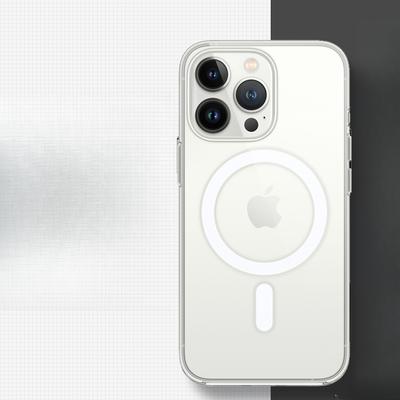 Vhodné pre Apple 16 Magnetický priehľadný kryt na mobilný telefón iPhone 13 Celobal Ochranný kryt s airbagom na rohoch Rovná hrana XSMAX