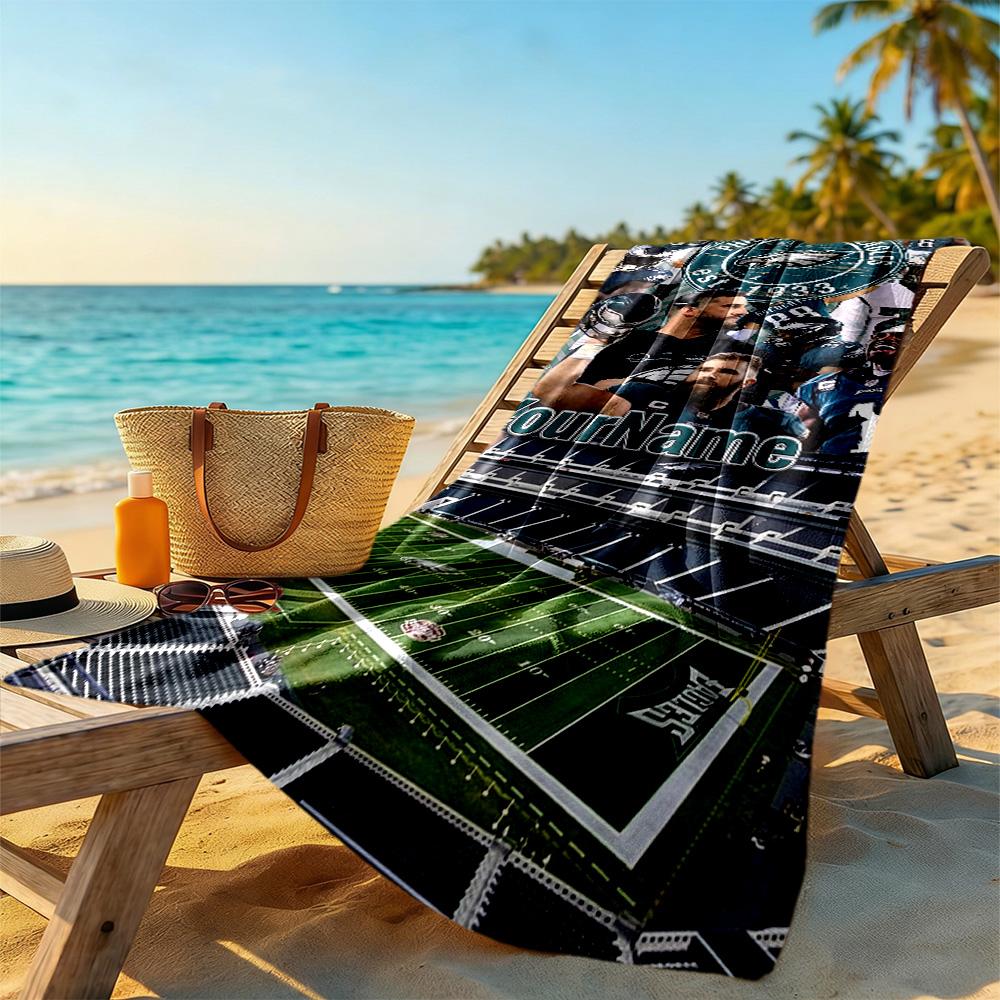 Philadelphia Eagles Personalized Name Beach Towel Soft Durable Quickdry Perfect For Traveling Yoga Camping And Swimming