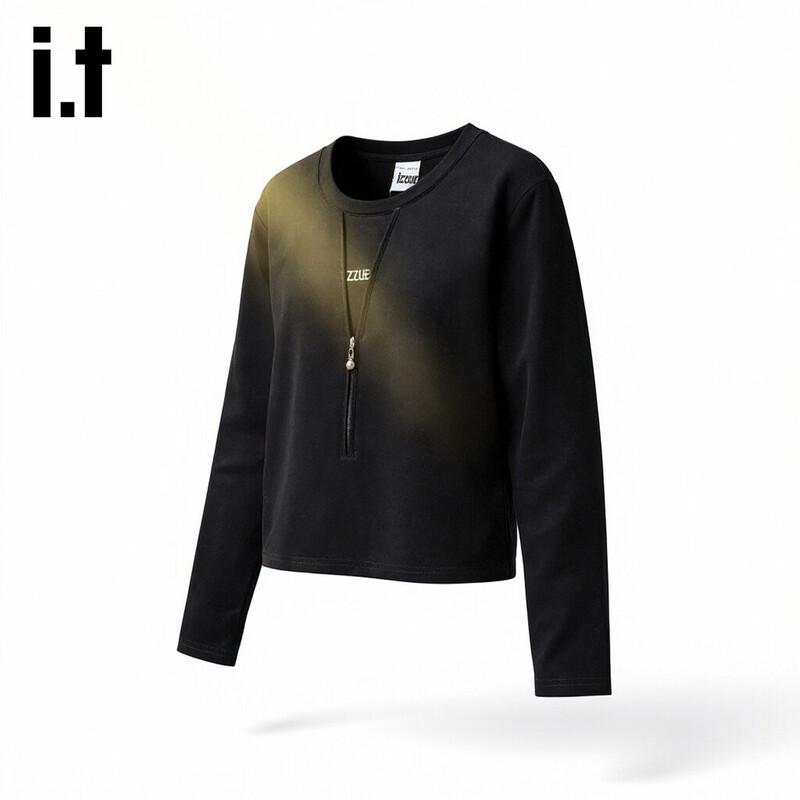 Izzue IT Women's Casual Half-Zip Long-Sleeve T-Shirt