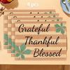Linen Heat-Resistant Non-Slip Easy-Clean Water-Absorbent Letter Placemat