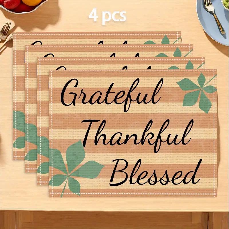 Linen Heat-Resistant Non-Slip Easy-Clean Water-Absorbent Letter Placemat