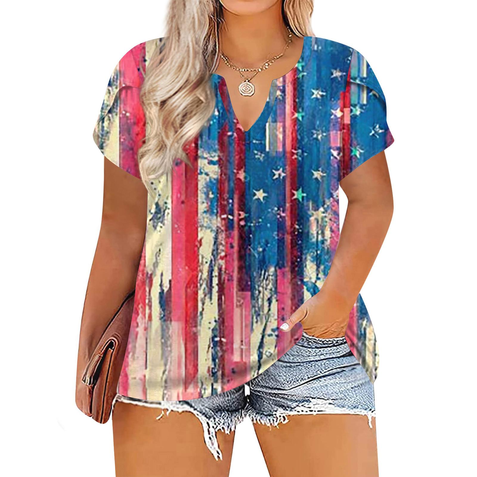 

Топы больших размеров для женщин, летние повседневные рубашки с v-образным вырезом, футболки с короткими рукавами XXXL небесно-голубой