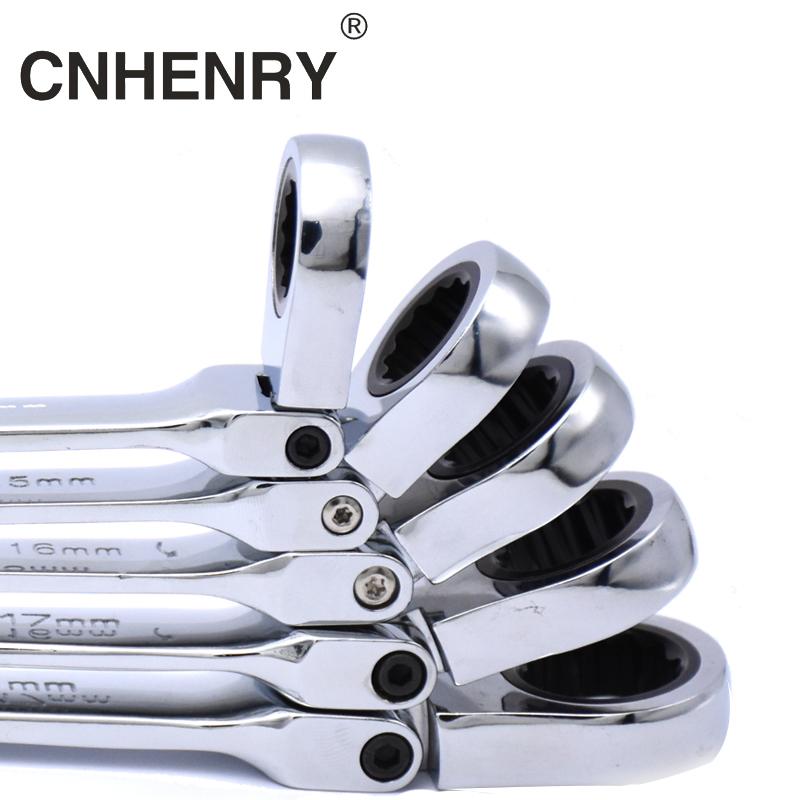 16 Mm Flexible Head Ratchet Wrench Key Ratchet Spanner Chromed Wrench Universal Key Hand Tools for Car Repair Tools