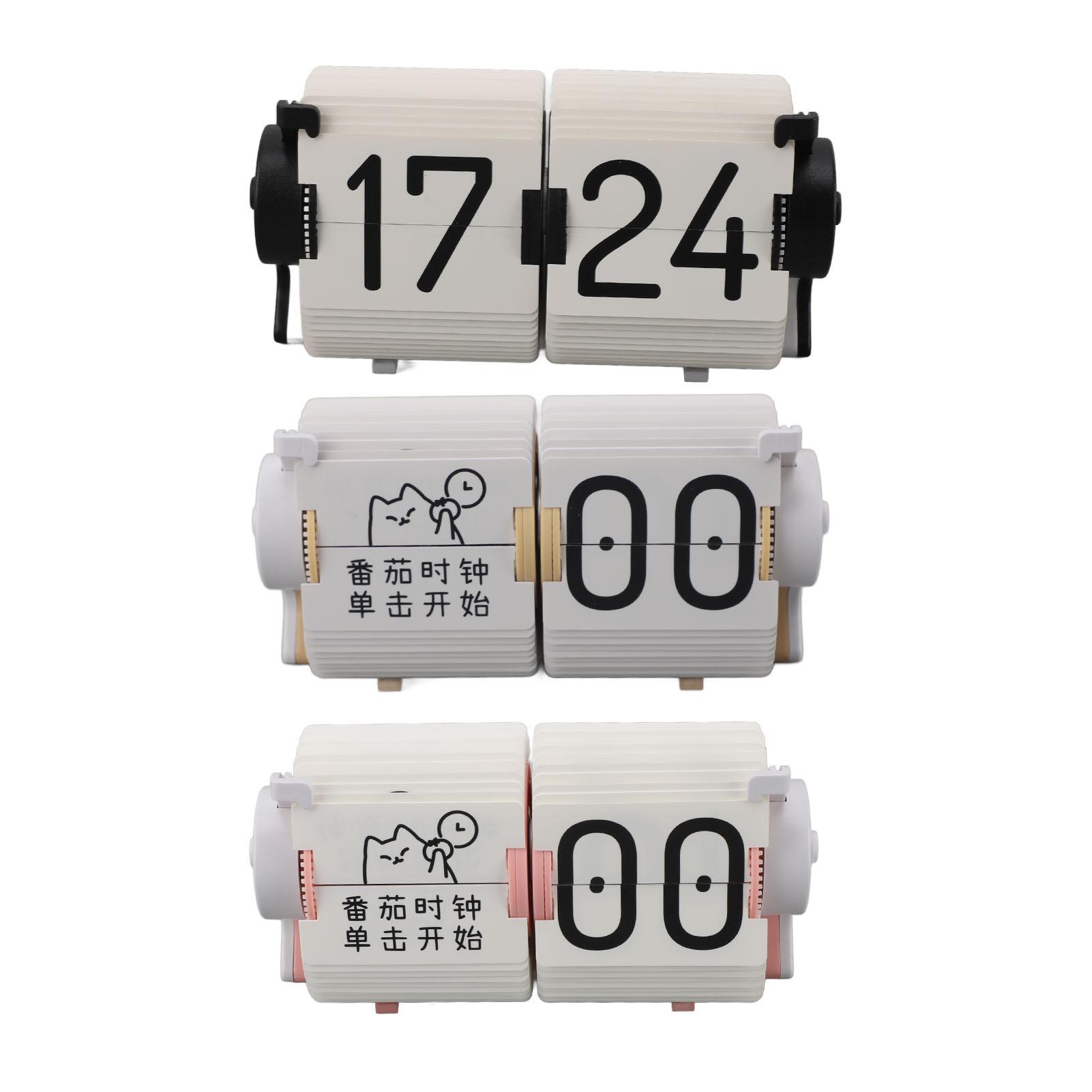 

Цифровые часы Down Clock Механические с питанием от батареи Автоматические часы с перелистыванием страниц Таймер Напоминание для H Black