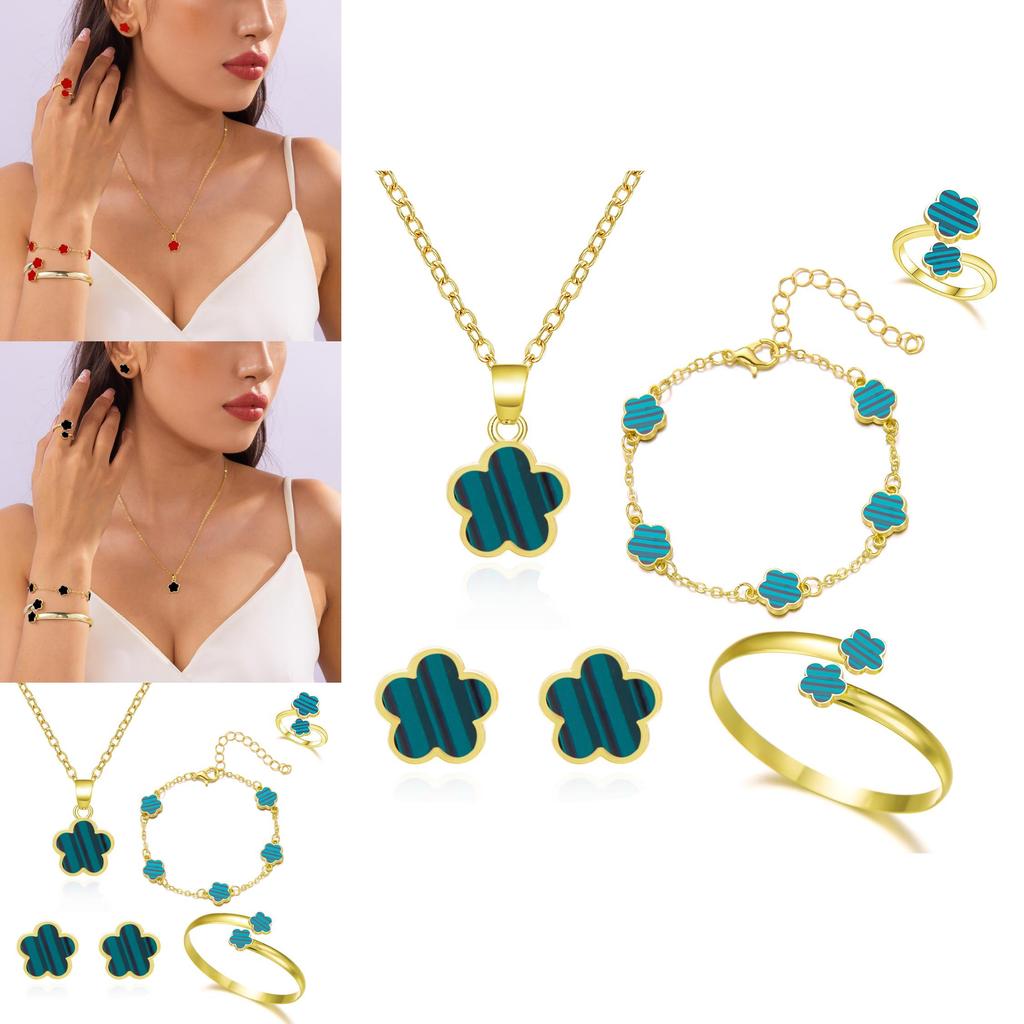 Floral Petals Jewelry Set For Women With Alloy And Plate Material Perfect For Gift Occasions